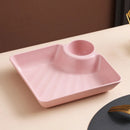 Axyaa Large Square Divided Tray Dumpling Plate Steak Fries Organizer Tableware
