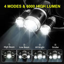 Axya Rechargeable LED Headlamp 4-mode Waterproof Head Lamp for Outdoor Activities