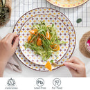Axyaa Tulip Porcelain Dinnerware Set - 4 Colors, 4 Designs, 16/32/48 Pieces