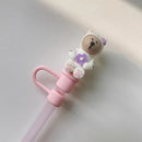 Axyaa Cherry Blossom Bear Deer Straw Cover for Starbucks Tumbler