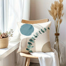 Light Blue Geometric Leaf Pattern Pillowcase for Bohemian Home Decor by Axyaa