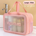 Axyaa Double Transparent PU Makeup Bag for Travel & Fitness Essentials