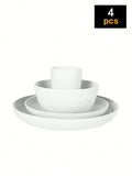 Axyaa 24-Piece Reusable Plastic Tableware Set for Family Picnics and School
