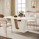 Axyaa 55-Inch Modern Rectangular Dining Table for 4-6 People with U-Shaped Base