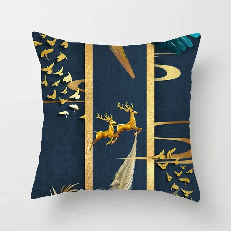 Golden Tree Forest Pillow Case by Axyaa: Car/Home Sofa Bed Decor, 45x45cm Decorative Cushion Cover
