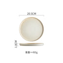 Axyaa Round Ceramic Steak & Dessert Plates Set - Vintage Restaurant Tableware