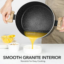Axyaa Non-stick Soup Pot with Lid and Wood Grain Handle