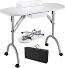 Axyaa Foldable Nail Desk with Drawer & Wrist Rest - Portable Manicure Station