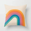 Axyaa Rainbow Tunnel Pattern Pillowcase Brown Plush Cover 45x45cm