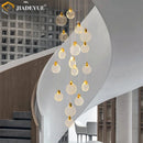 Axyaa Modern Spiral Crystal Chandelier LED for Staircase Living Room
