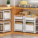 Axyaa Under Sink Organizer Rack with Sliding Drawer Shelf for Bathroom Layered Storage