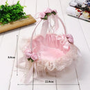 Axyaa Handmade Flower Lace Round Storage Basket