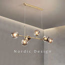 Axyaa Glass Ball Pendant Light for Living Room, Kitchen, Dining - Modern Nordic Chandelier