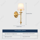 Axyaa Copper LED Wall Lamp with Fabric Lampshade for Bedroom and Living Room