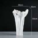 Axyaa Resin Vase Irregular Shape Black White Flowers Handicraft Ornaments