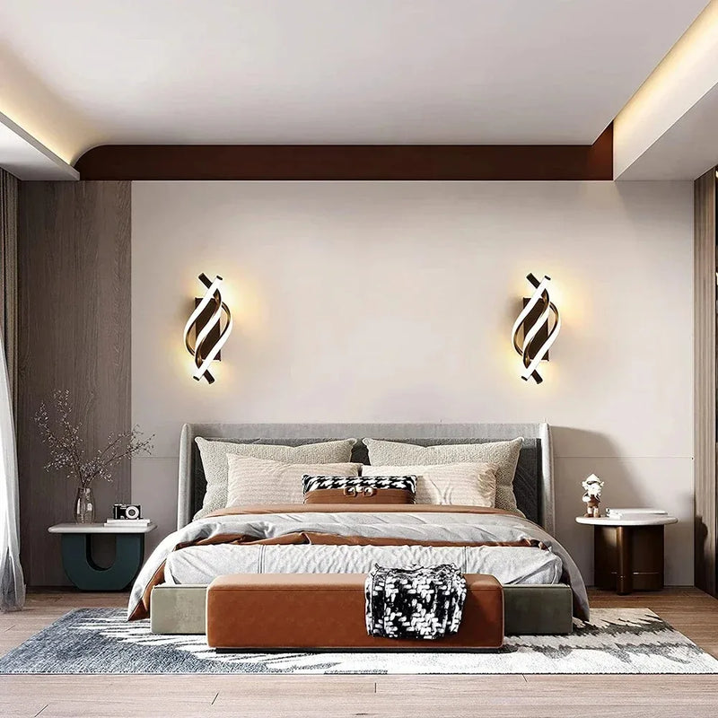 Modern LED Wall Sconce Light Dimmable Twist Design by Axyaa