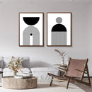 Axyaa Geometric Lines Canvas Poster: Scandinavian Minimalist Modern Art Print for Home Decor
