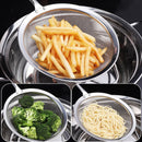 Axyaa Stainless Steel Mesh Colander with Wood Handle - Multi-purpose Kitchen Strainer
