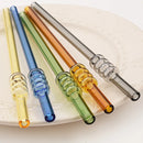 Axyaa High Borosilicate Glass Tomatoes on Sticks Straw Set with Brush