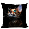 Axyaa Cat Pattern Cushion Cover 45x45cm Linen Pillowcase for Home Sofa Art Decor