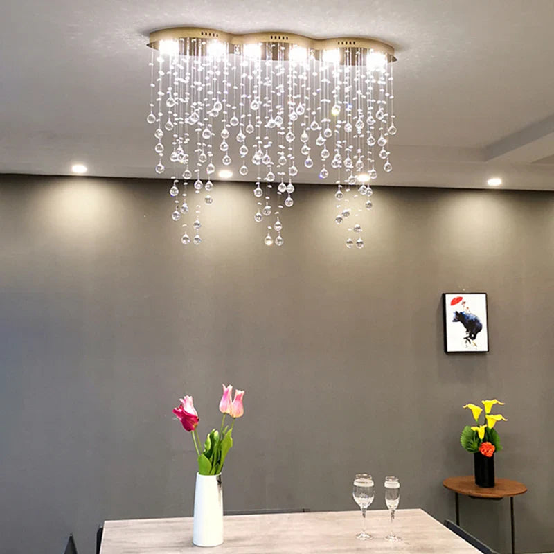 Elegant Oval Crystal Chandelier by Axyaa