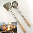 Axya Stainless Steel Turner with Wooden Handle - Kitchen Utensil Set