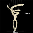 Axyaa Crystal Chandelier Stair Pendant Lamp Living Room Interior Lighting