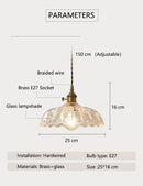 Axyaa Vintage Brass Glass Pendant Light for Kitchen Dining Bedroom