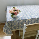 Axya Retro Blue & White Porcelain Pattern Tablecloth - Chinese Classical Cotton Linen