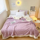 Axyaa Geometric Pattern Fleece Blanket: Soft & Cozy Throw for Sofa, Bed, Travel
