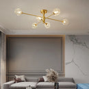 Axya Copper LED Glass Ball Ceiling Chandelier for Modern Living Room, Dining Room & Bedroom