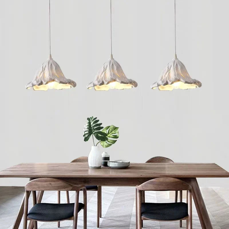 Axya Lotus Leaf Pendant Lights: Retro LED Hanging Lamp for Home Decor