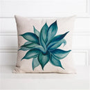 Axyaa Green Cactus Linen Pillow Cover 45x45cm for Home Decor sofa, Bedside, Office