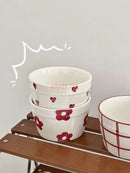 Axyaa Ceramic Rice Bowl | Small Household Dessert Soup Salad Oat Yogurt Breakfast Bowl