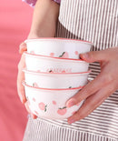 Axyaa Ceramic Tableware Set: Rice Noodle Bowl, Cute Tray, Fruit Bowl.