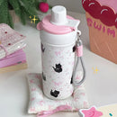 Axyaa Cat Bow Insulated Water Bottle 500ml Stainless Steel Leak-Proof Thermos