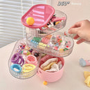 Axyaa Rotating Jewelry Organizer Tray with Lid for Earrings, Rings, and Necklaces