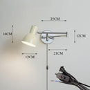 Axyaa LED Wall Lamp Adjustable Telescopic Arm Home Decor Bedside Bedroom Switch Reading