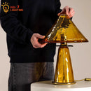 Axyaa Vintage Retro Glass Table Lamp LED E27 Medieval Luxury Desk Lights