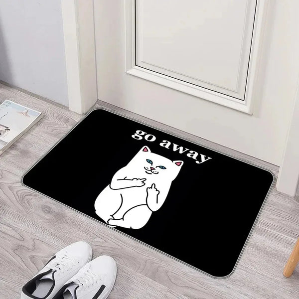 Axyaa Cat Print Door Mat Non-Slip Absorbent Kitchen Bathroom Rug