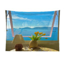 Axyaa Window Scenery Tapestry Wall Hanging for Home Aesthetics