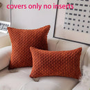 Axyaa Fluffy Corduroy Cushion Cover - Nordic Orange Throw Pillow for Home Decor