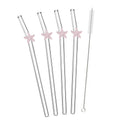 Axyaa Starfish Glass Straw Set: Eco-Friendly Bar Accessories with Cleaning Brush