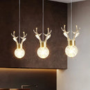 Axyaa Crystal Antler Mini Pendant Light for Bedroom Decor Lighting