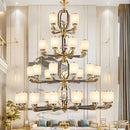 Luxurious Axyaa Copper Jade Chandelier for Modern Living, Dining, and Bedroom Lighting