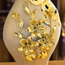Axyaa Ceramic Dining Table Set with Vase and Flower Arrangement