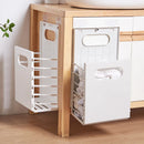 Axyaa Foldable Plastic Laundry Basket Bathroom Organizer Storage Stand