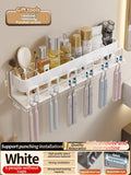 Axyaa 3-in-1 Bathroom Organizer: Toothbrush, Toothpaste, Electric Brush Holder Shelf Rack