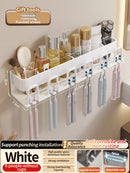 Axyaa 3-in-1 Bathroom Organizer: Toothbrush, Toothpaste, Electric Brush Holder Shelf Rack
