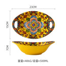 Axyaa Bohemian Enchanting Yellow Flower Ceramic Tableware Set